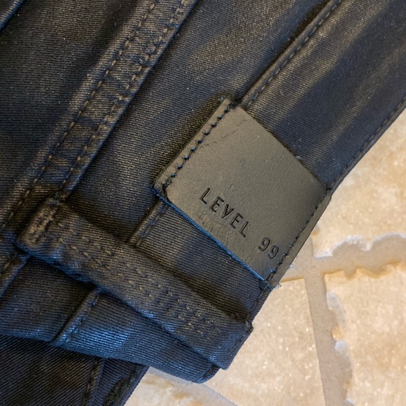 ❌SOLD❌Level 99 Black Coated Skinny Jeans - Picture 2 of 6